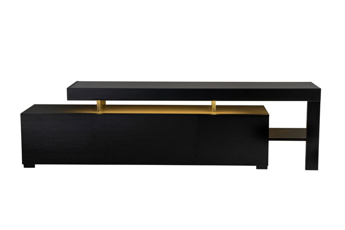 Hanah Home Beliz - Soporte de TV Madera Negro Hanah Home Beliz - Soporte de TV Madera Negro